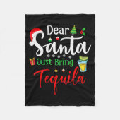 Dear Santa Just Bring Tequila Funny Drinking Chris Fleece Deken (Voorkant)