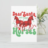 Dear Santa Just Bring the Horses Funny Christmas   Aankondiging (Staand voorkant)