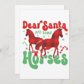 Dear Santa Just Bring the Horses Funny Christmas   Aankondiging (Voorkant / Achterkant)