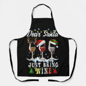 Dear Santa Just Bring Wine Christmas Pajama Costum Schort (Voorkant)