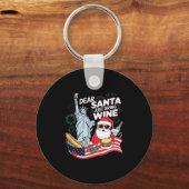 Dear Santa Just Bring Wine For Christmas  Sleutelhanger (Voorkant)