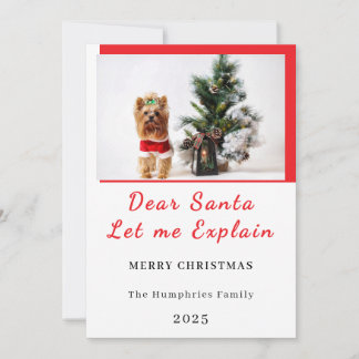 Dear Santa, Let Me Explain - Fun photo CHRISTMAS  Bedankkaart