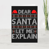 Dear Santa Let Me Explain Funny Christmas Quotes  Kaart (Voorkant)