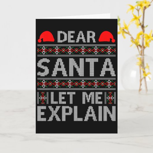 Dear Santa Let Me Explain Funny Christmas Quotes  Kaart (Gele Bloem)