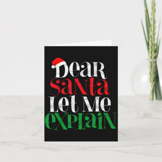 Dear Santa Let's Me Explain Funny Christmas Pajama Kaart (Voorkant)