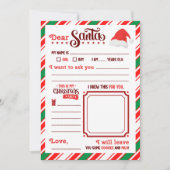 “Dear Santa” Letter  Kaart (Voorkant)