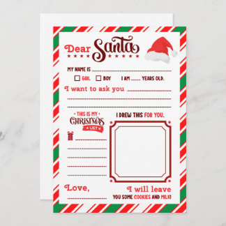 “Dear Santa” Letter  Kaart