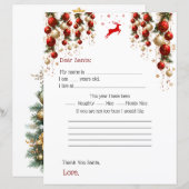 Dear Santa Letter Red GoldOrnaments Christmas Tree (Voorkant / Achterkant)