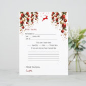 Dear Santa Letter Red GoldOrnaments Christmas Tree (Staand voorkant)