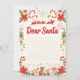 Dear Santa Letter Template | Kids Christmas Kaart