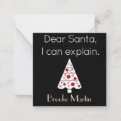 Dear Santa Mini Christmas Flat Note Card Notitiekaartje (Voorkant)