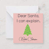 Dear Santa Mini Christmas Gift Enclosure Card Notitiekaartje (Voorkant)