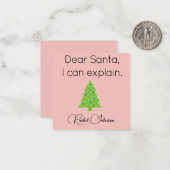 Dear Santa Mini Christmas Gift Enclosure Card Notitiekaartje (Voorkant / Achterkant in situ)