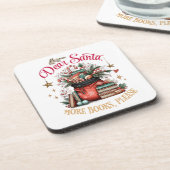 Dear Santa, More Books Please  Bier Onderzetter (Linkerzijde)