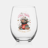 Dear Santa, More Books Please  Wijnglas Zonder Voet (Voorkant)
