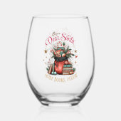 Dear Santa, More Books Please  Wijnglas Zonder Voet (Achterkant)
