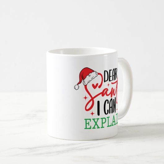 Dear Santa Mug – Funny Christmas Coffee Mug Koffiemok (Voorkant rechts)