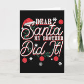 Dear Santa My Brother Did It Brothers  Kaart (Voorkant)