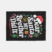 Dear Santa My Brother Did It Christmas Humor  Fleece Deken (Voorkant (Horizontaal))