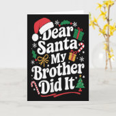 Dear Santa My Brother Did It Christmas Humor  Kaart (Gele Bloem)