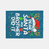 Dear Santa My Brother Did It Funny Christmas Boys  Fleece Deken (Voorkant (Horizontaal))