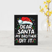 Dear Santa My Brother Did It Funny Christmas Boys  Kaart (Gele Bloem)