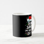 Dear Santa My Brother Did It Funny Christmas Boys  Koffiemok (Voorkant rechts)