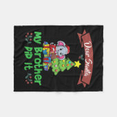 Dear Santa My Brother Did It Siblings Christmas  Fleece Deken (Voorkant (Horizontaal))