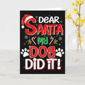 Dear Santa My Dog Did It Funny Christmas Dog Lover Kaart (Gele Bloem)
