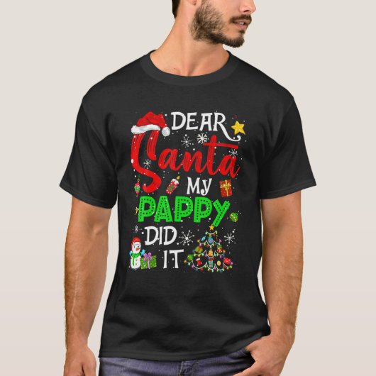 Dear Santa My Pappy Did It Christmas Matching Boy T-shirt (Voorkant)