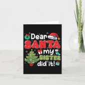 Dear Santa My Sister Did It Christmas Family Broth Kaart (Voorkant)