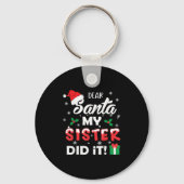 Dear Santa My Sister Did It Funny Christmas Pajama Sleutelhanger (Voorkant)
