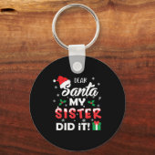 Dear Santa My Sister Did It Funny Christmas Pajama Sleutelhanger (Voorkant)