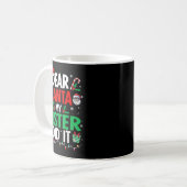 Dear Santa My Sister Did It Girls Kids Boys Funny  Koffiemok (Voorkant links)