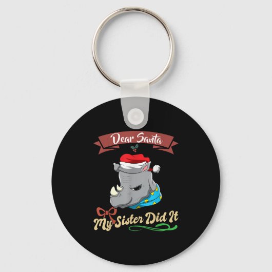 Dear Santa My Sister Did It Siblings Christmas  Sleutelhanger (Voorkant)