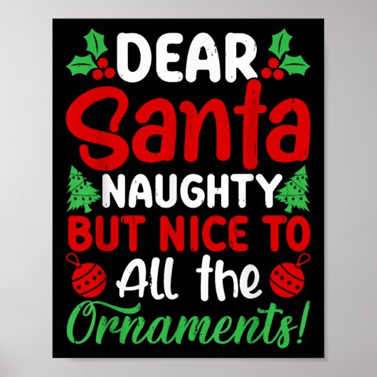 Dear Santa Naughty But Nice To All The Christmas O Poster (Voorkant)