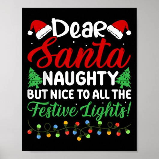 Dear Santa Naughty But Nice To All The Festive Lig Poster (Voorkant)