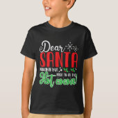 Dear Santa Naughty But Nice To All The Hot Cocoa! T-shirt (Voorkant)