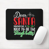 Dear Santa Naughty But Nice To All The Sleigh Bell Muismat (Met muis)