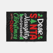 Dear Santa Naughty But Spreading Christmas Cheer!  Fleece Deken (Voorkant (Horizontaal))