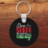 Dear Santa Nice To Meet With You A Candy Cane Hug! Sleutelhanger (Voorkant)