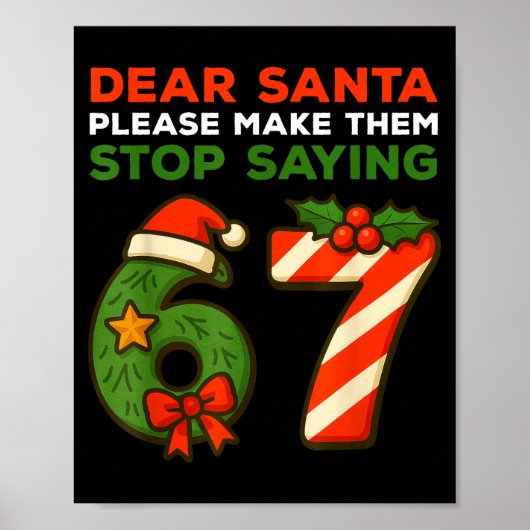 Dear Santa Please Make Them Stop Saying 67 Funny C Poster (Voorkant)