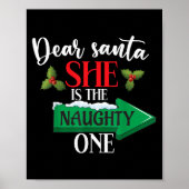 Dear Santa She Is The Naughty One Couple Christmas Poster (Voorkant)