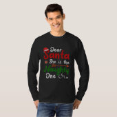 Dear Santa She Is The Naughty One Matching T-shirt (Voorkant volledig)