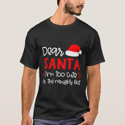 Dear Santa Shirt Funny Matching Family Christmas P (Voorkant)