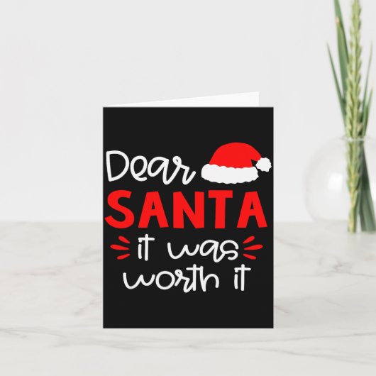 Dear Santa Shirt Funny Matching Family Christmas P Kaart (Voorkant)