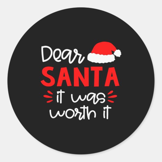 Dear Santa Shirt Funny Matching Family Christmas P Ronde Sticker (Voorkant)
