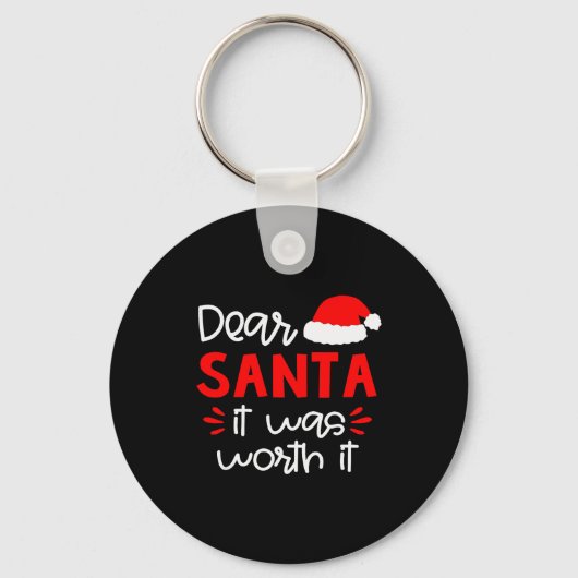 Dear Santa Shirt Funny Matching Family Christmas P Sleutelhanger (Voorkant)