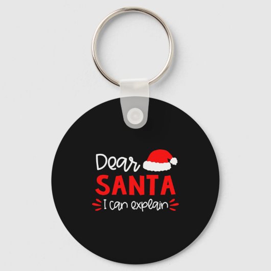 Dear Santa Shirt Funny Matching Family Christmas P Sleutelhanger (Voorkant)