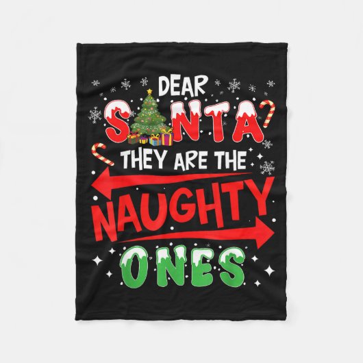 Dear Santa They Are The Naughty Ones Christmas Men Fleece Deken (Voorkant)